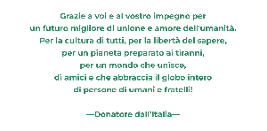 Donor quote from Italy