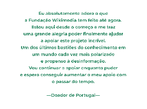 Donor quote from Portugal
